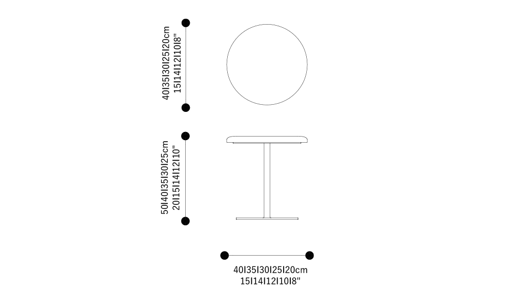 Image of the main dimensions of the product
